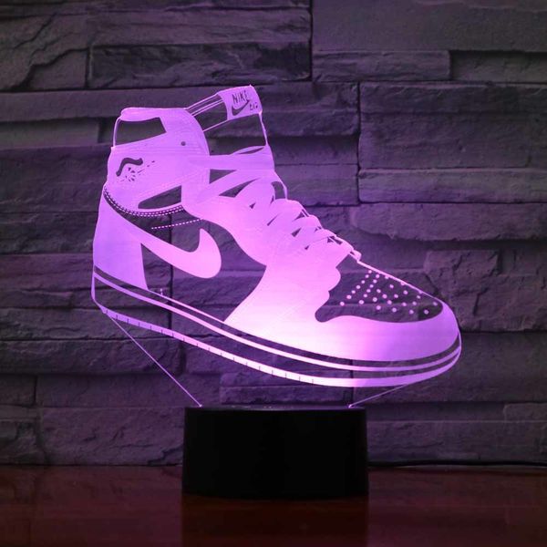 

creative 3d shoes shape desk lamp led 7 colors changing visual atmosphere acrylic night light home decor give sports fans gifts