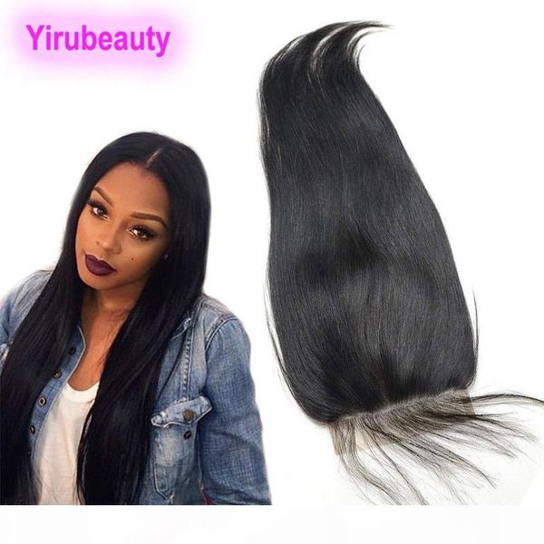 

brazilian virgin hair 5x5 lace closure with baby hair straight 8-20inch natural color human hair 5x5 lace closure middle part closures, Black;brown