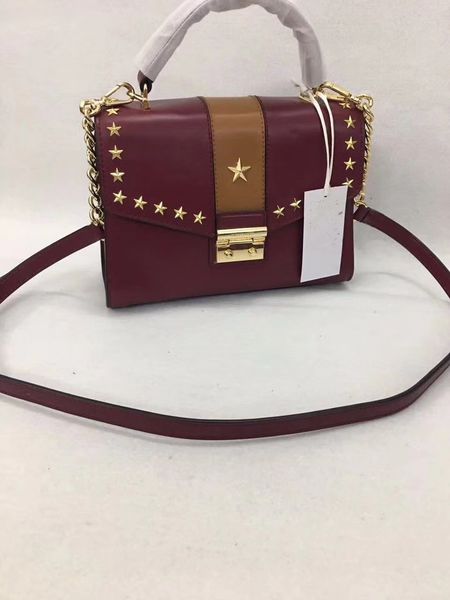 

star with the same paragraph yang mi color matching stars female designer luxury ladies classic fashion messenger shoulder bag 24/18/6
