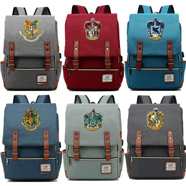 

for vip link dropshipping magic slytherin gryffindor hogwarts boy girl student school bag teenagers women men usb belt backpack