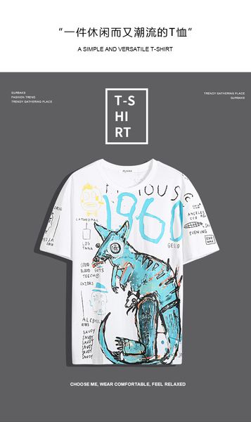 

new net red short sleeve t-shirt for men and women in 2020 summer, White;black