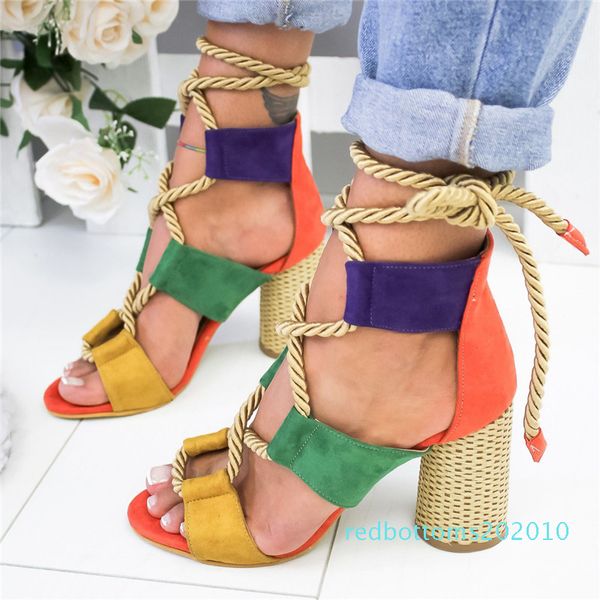 

summer espadrilles women sandals hemp heel pointed fish mouth sandals woman lace up women platform sandalsmx190902 r10, Black