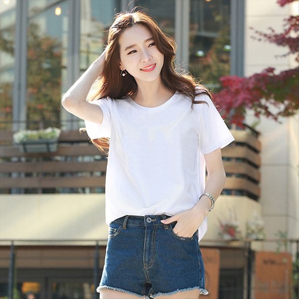 

2020 short-sleeved t- solid color women's base cultural 2020 short-sleeved t- solid color women's base shirt cultural shirt, White