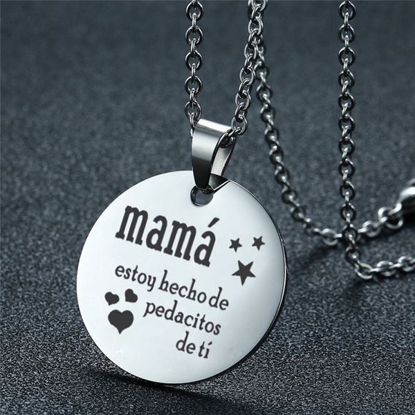 

spainsh pendant necklace cute stainless steel pendant charm family gift mother's day thanksgiving day gift, Silver
