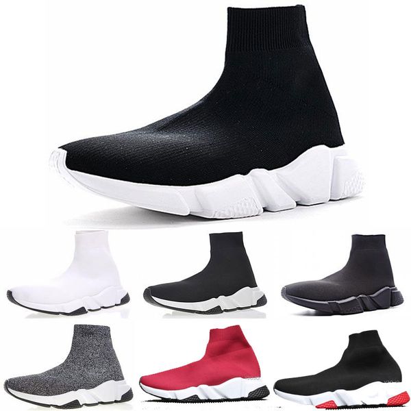 

2019 New Paris Speed Trainers Knit Sock Speed running Shoe Original Luxury Designer Mens Womens Sneakers Cheap High Top Quality Casual Sho
