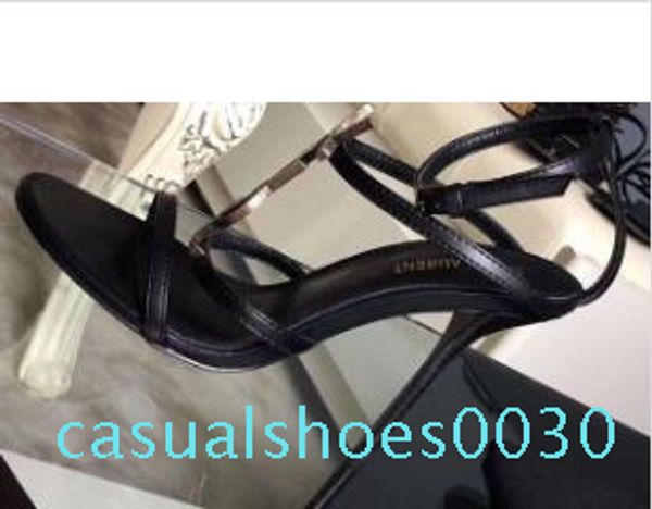 

2019 luxury designer style patent leather thrill heels women unique letters sandals dress wedding shoes shoes 35-41 30c, Black