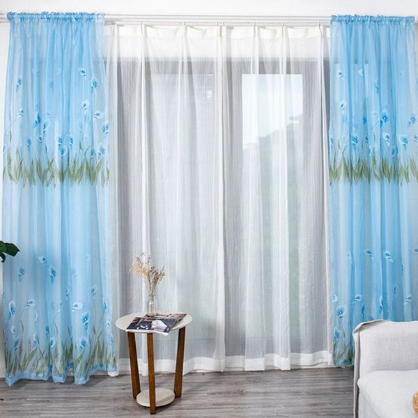 

feiqiong tulle floral curtains 2019 transparent flower pattern gauze window curtain sheer drape valance curtains for home decor