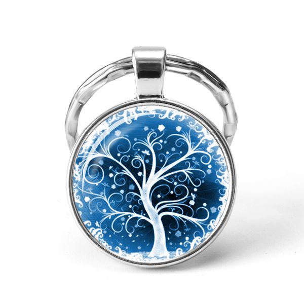

new fashion key chains tree of life glass cabochon jewelry accessories creative pendant keyring festival gift for men women, Slivery;golden
