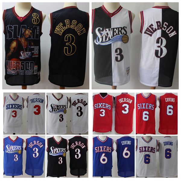 

Мужчины молодежь Филадельфия 76ers 3 Аллен Айверсон 6 Эрвинг 13 Чемберлен винтажные Майки Baketball1 NBA