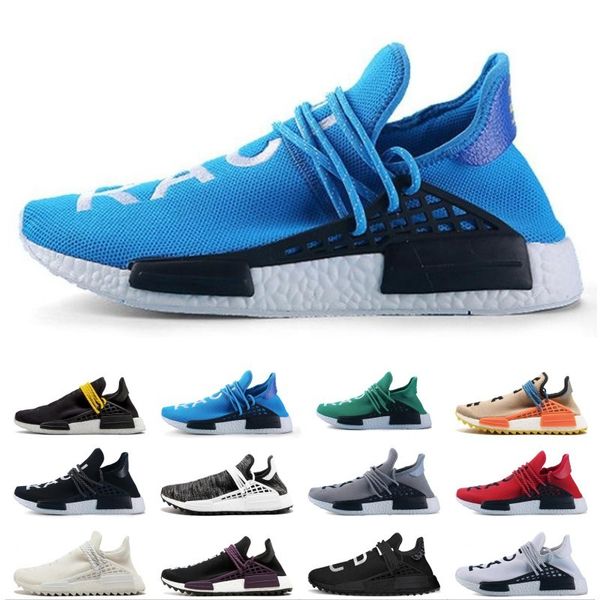 

race human running shoes men women pharrell williams hu runner yellow black white red grey blue trainers sports sneakers