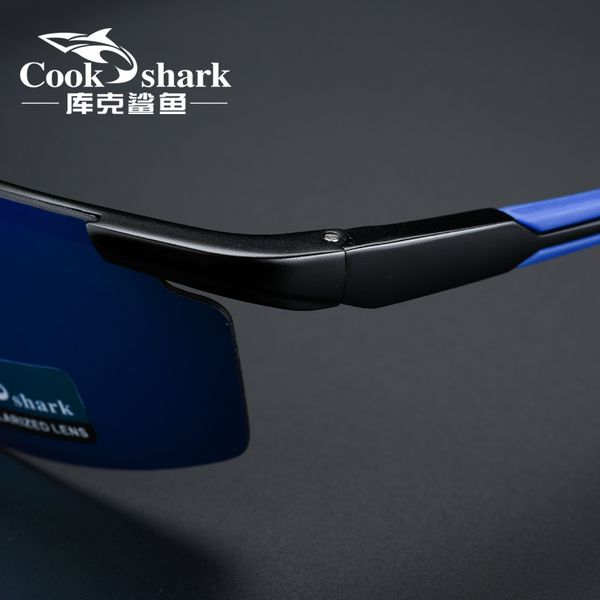 

new cookshark 2020 cook shark sunglasses men's sunglasses tide polarized drivers driving glasses ch01, Blue