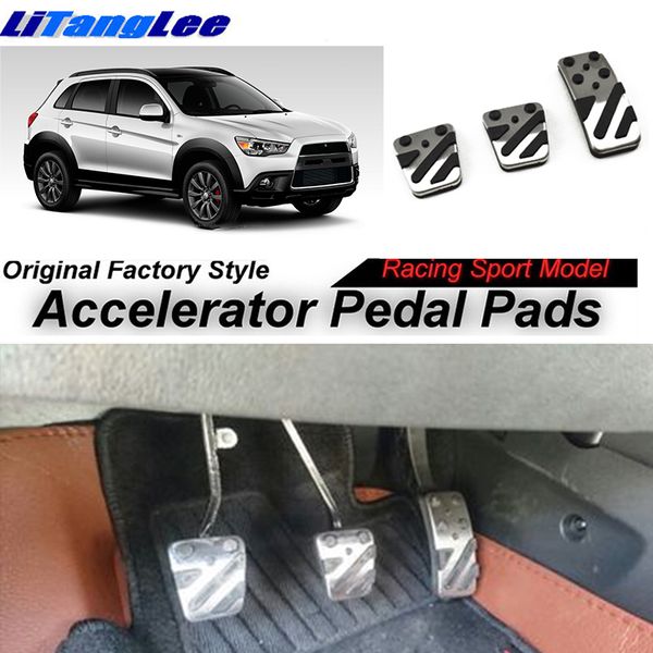 

litanglee car accelerator pedal pad cover foot throttle pedal cover sport racing model for mitsubishi asx outlander sport at