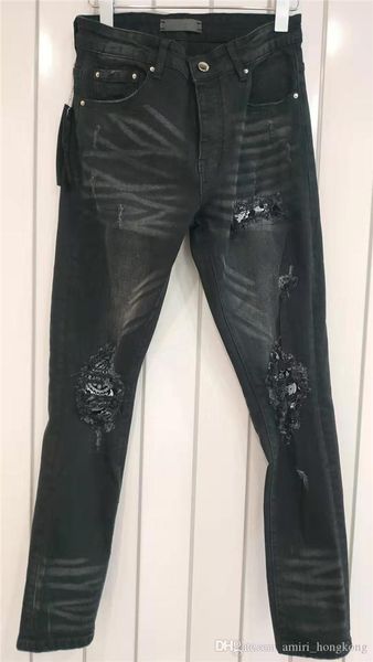 

new arrivals luxyry mens designer jeans button zipper hole jeans fashion pants high street destroyed biker jeans size w29-w40, Blue