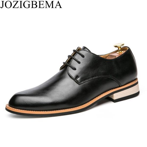 

2019 men dress shoes handmade italy style paty leather wedding shoes men flats leather oxfords formal, Black