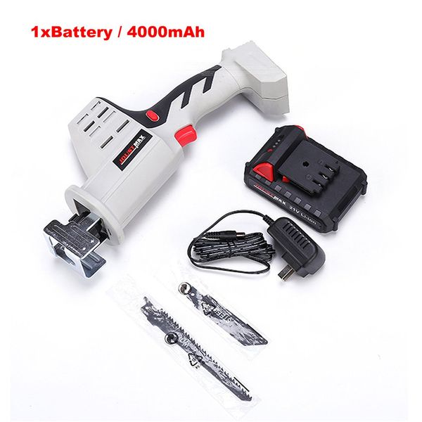 

21v lithium reciprocating saw household rechargeable electric knife saw multi-function cutting logging chainsaw+li-ion battery