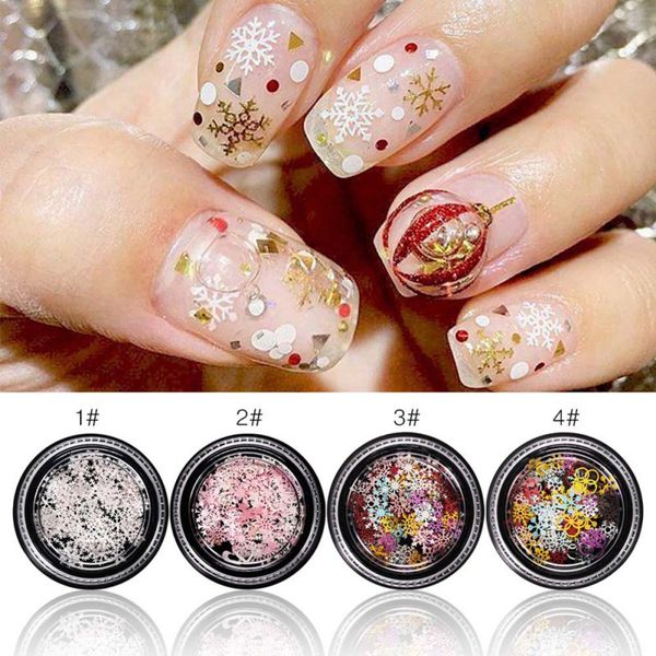 

nail snowflake film decals sequin pieces diy nail art manicure decoration tools, Silver;gold