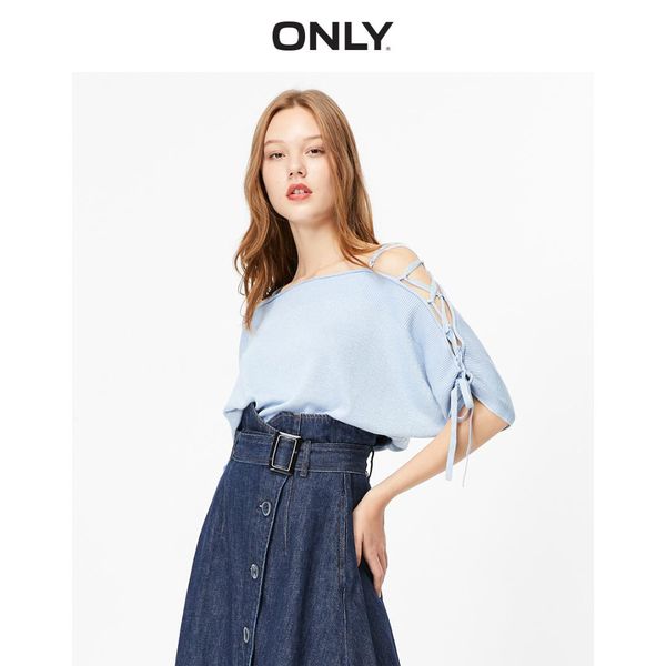 

only autumn winter loose fit bright yarn lace-up knit | 119324543, White;black