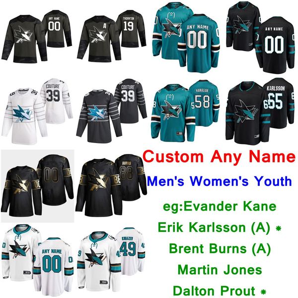 

s-6xl 2020 all-star san jose sharks хоккейные майки маркус соренсен джерси антти суомела джо торнтон true brandon davidson сшитые на заказ, Black;red