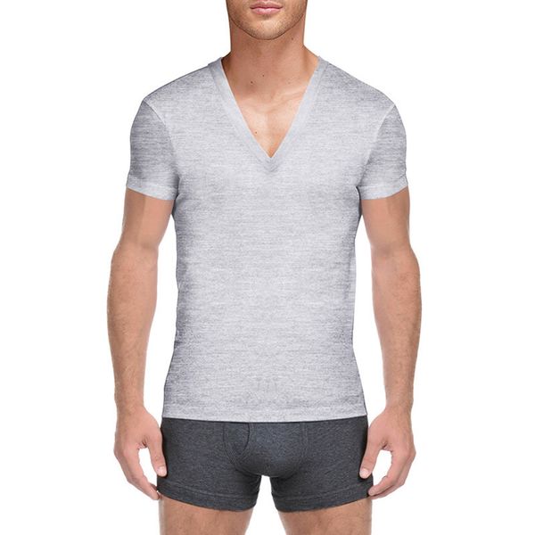 

Man' Cotton Undershirt Solid Color Underwear Mens Short Sleeved T Shirt Comfortable Mens V Neck Plus Size Undershirts, Blue