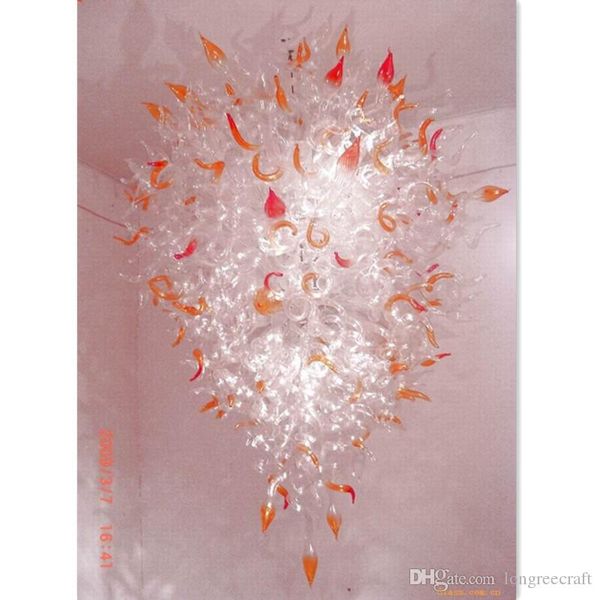 

large crystal chandelier lightings orange clear llights modern pendant lights art decor led crystal ceiling lamp