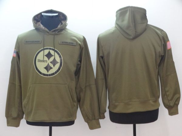 

2018 Pittsburgh Sweatshirt Steelers Men Women Youth Salute to Service Sideline Therma Performance Pullover Hoodie Olive