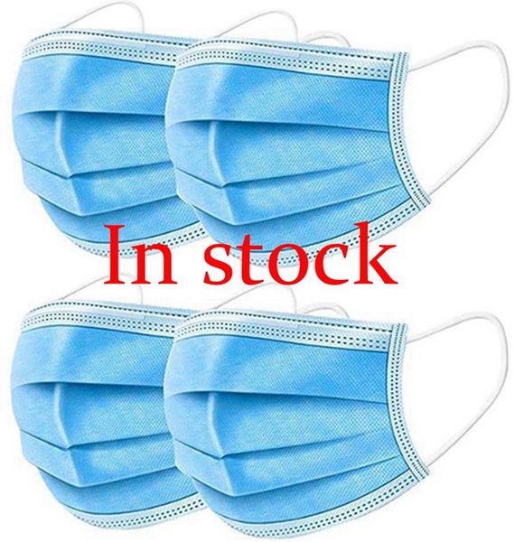 

in stock disposable household protective face masks with elastic ear loop 3 ply breathable and comfortable for blocking dust air pollution