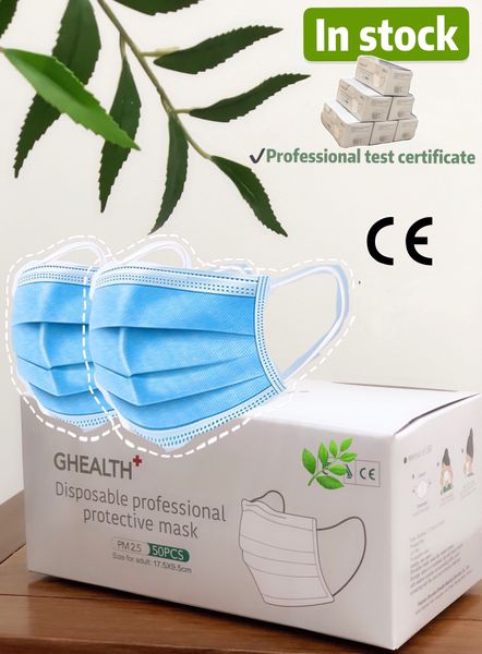 

in stock ce certified disposable 3-layers face mask supplier anti-dust blocking air pollution face mask ship in 18 hours
