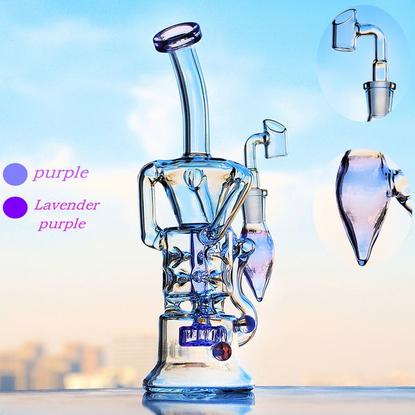 

10 inchs Big Glass Bong курительные трубки Klein Ресайклер Dab нефтяных вышек Пьянящий стекла воды Bongs Кальяны Шиша С 14мм Banger