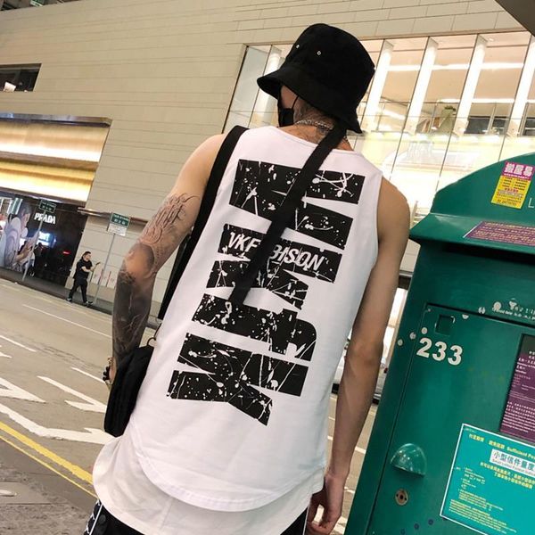 

mens bodybuilding tank gyms fitness sleeveless shirt 2020 new male cotton clothing fashion singlet vest undershirt 2020, White;black
