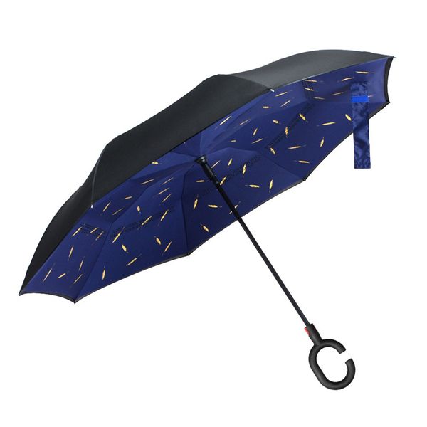 

creative reverse straight bone double layer umbrella daisy car umbrella custom logo gift umbrella