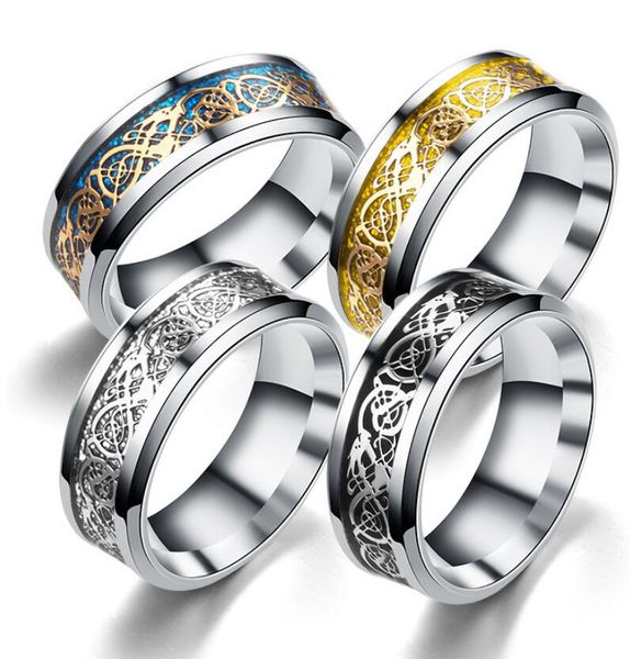 

Мужская Мода Дракон 316L Титановое Кольцо Из Нержавеющей Стали Мужские Ювелирные И