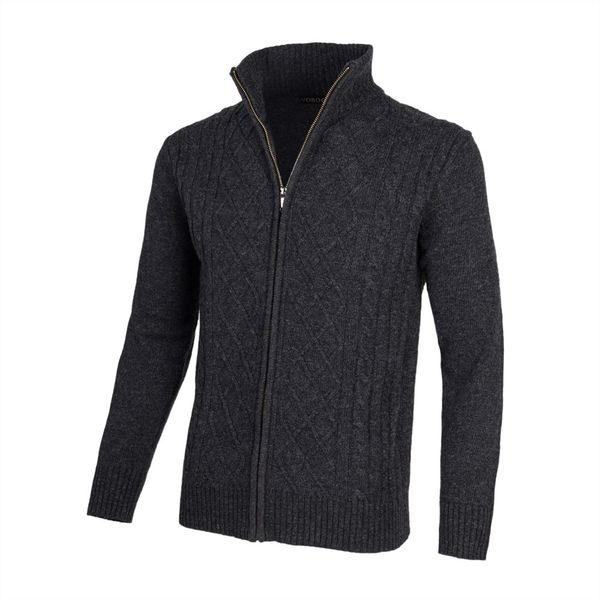 

voboom black mens knit quarter zip sweater men cardigans winter spring stand collar wool blend zipper up coat 100, White;black