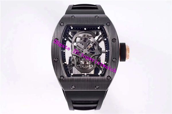 

zf rm052 mens watches tonneau pvd titanium wristwatches swiss automatic mechanical luxury watch 21600 vph skeleton dial sapphire, Slivery;brown