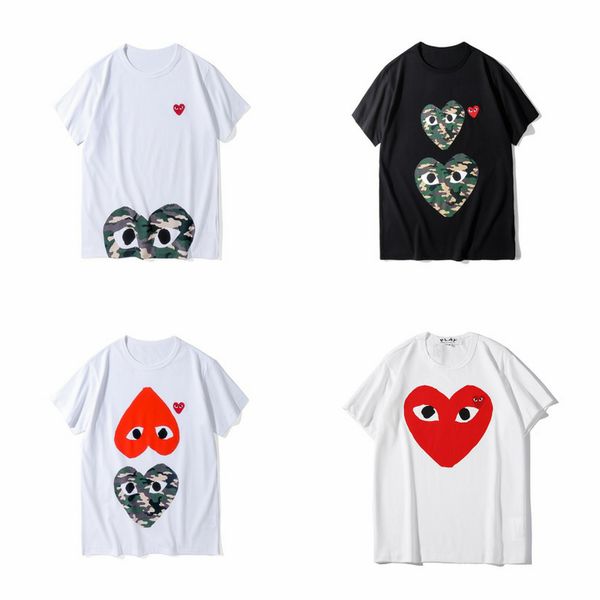 

cdg play mens designer t-shirt cotton printed t shirts white red heart t-shirt summer women mens clothing, Black;blue