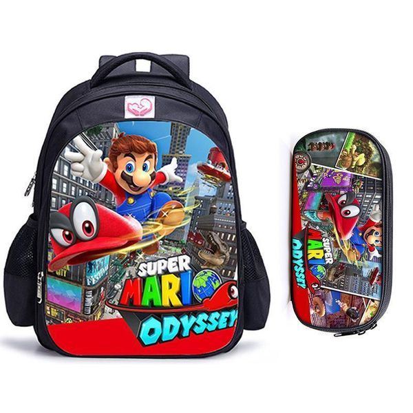 

16 inch super mario sonic children school bags orthopedic backpack kids school boys girls mochila infantil catoon bags