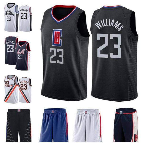 

мужской баскетбол лос анджелес клипперс 23 лу уильямс белый синий латинский город свингмен без рукавов джерси, Black;red