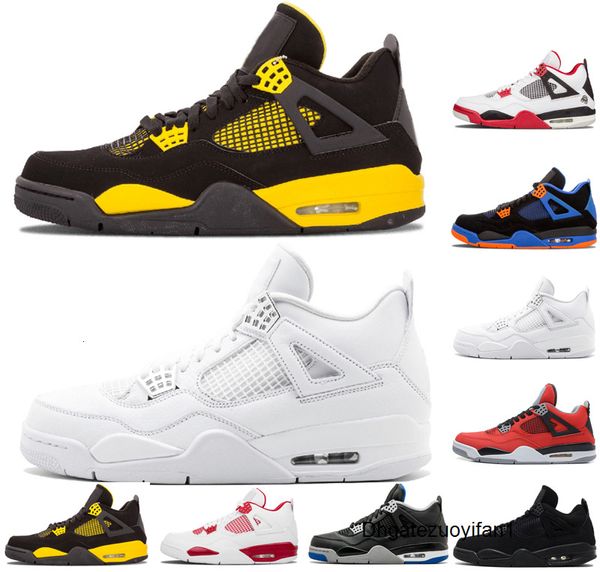 

4 4s basketball shoes men pure money royalty white cement raptors black cat bred fire red mens trainers sports sneakers