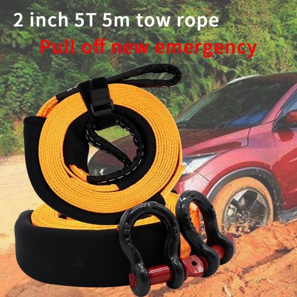 

vodool heavy duty car tow strap 5m 8 tons auto emergency safety towing rope cable wire with 2 tow hook for suv truck trailer car