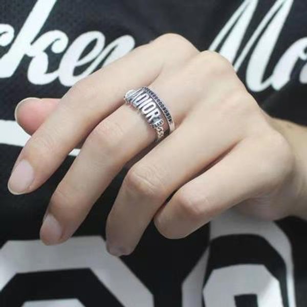 

open size silver plated letter ring simulated diamond cz criss cross ring for women girls wedding rings