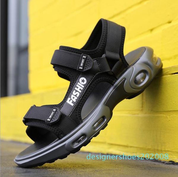 

new classic style breathable men sandals outdoor walking summer anti-slippery mens beach casual shoes comfortable soft sole adf-0029 d08, Black