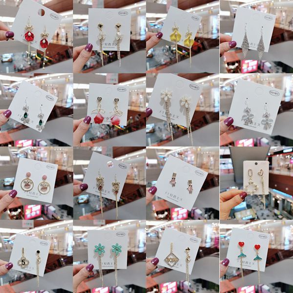 

s925 silver needle anti-allergy tassel crystal earrings female long temperament korean net red ear fashion all-match earrings