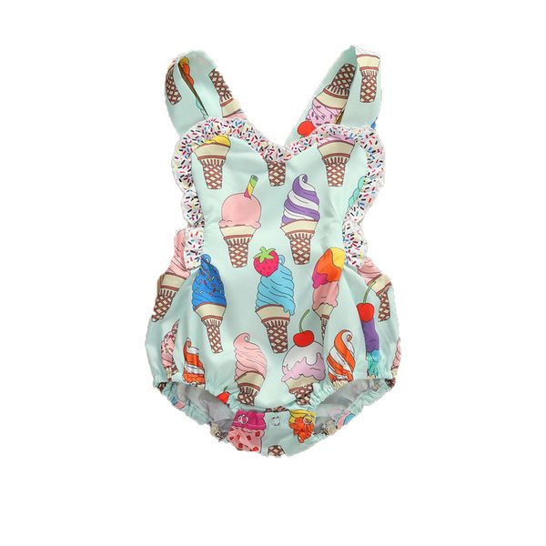 

jumpsuits 0-18m born infant baby girls flower romper bow sleeveless jumpsuit playsuit summer clothes, Blue