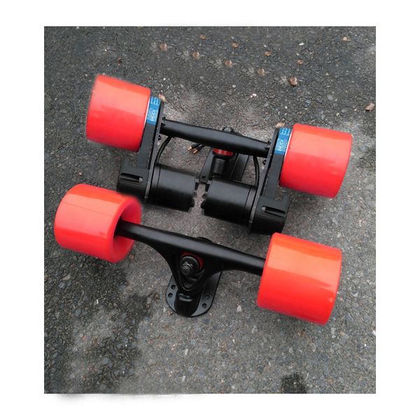 

electric longboard skateboard conversion kit rear truck with two motor +front truck - belt drive dual 5065 motor 83mm wheels