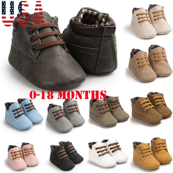 

2019 brand new newborn baby boys girls soft solid shoes warm boots anti-slip sneaker breathable solid first walkers 0-18m