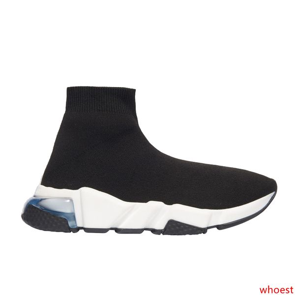 

2020 designer sneakers speed clearsole black jacquard knit white black graffiti sole flat sock boots casual shoes speed trainer runner
