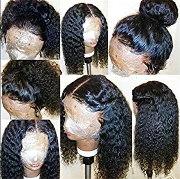 

new arrival 13x4 hd lace front wigs human hair for black women brazilian kinky curly wig glueless pre plucked with baby hairs, Black;brown