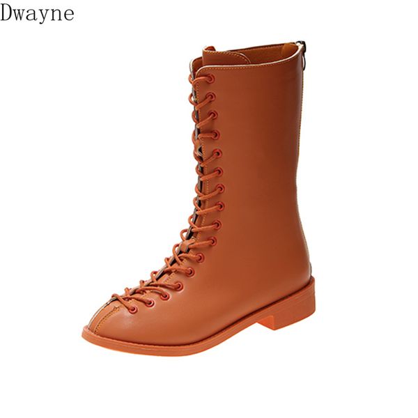 

boots female british wind breathable flat casual tie versatile locomotive boots, Black