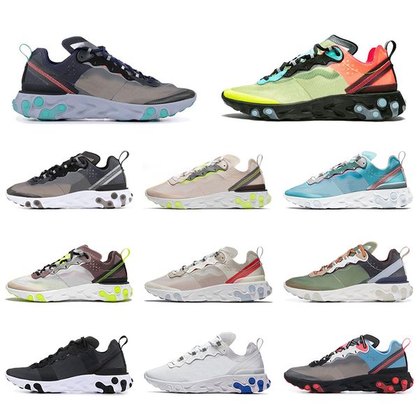 

with socks volt racer pink react element 87 55 men women running shoes triple black dark grey mens trainers sports sneakers