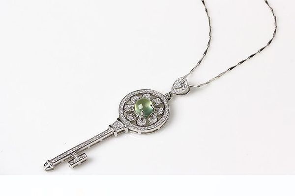 

wong silver house 2018 новый s925 sterling silver key подвеска diy личность luxury inlay натуральное виноградное камень кулон оптовая send д