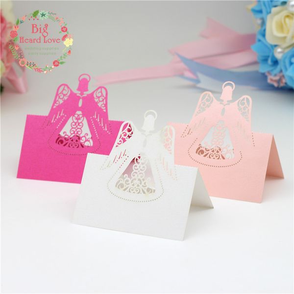 

big heart love 40pcs angel laser cut table name place cards wedding event party name place cards baby shower table decoration